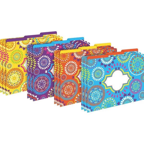 Barker Creek Moroccan Designer Letter-Size File Folders, Multi-Design Set, 12/Package 1335